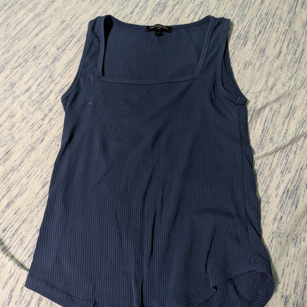 Banana Republic Dark Blue Ribbed Tank Top